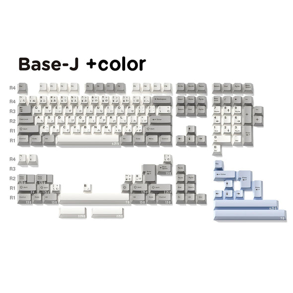 Minimal Gray Japanese PBT Keycap Set // Cherry