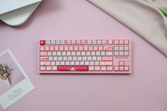 129-Key Custom Mechanical Keyboard Keycap Set – Premium PBT Material, Cherry Profile, Pink Themed