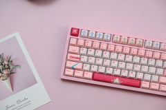 129-Key Custom Mechanical Keyboard Keycap Set – Premium PBT Material, Cherry Profile, Pink Themed