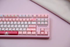 129-Key Custom Mechanical Keyboard Keycap Set – Premium PBT Material, Cherry Profile, Pink Themed