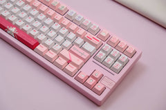 129-Key Custom Mechanical Keyboard Keycap Set – Premium PBT Material, Cherry Profile, Pink Themed