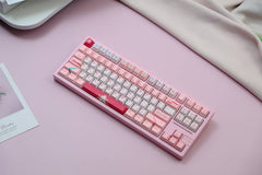 129-Key Custom Mechanical Keyboard Keycap Set – Premium PBT Material, Cherry Profile, Pink Themed