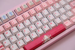 129-Key Custom Mechanical Keyboard Keycap Set – Premium PBT Material, Cherry Profile, Pink Themed