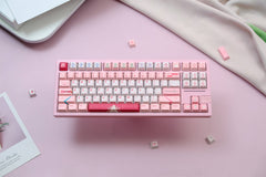 129-Key Custom Mechanical Keyboard Keycap Set – Premium PBT Material, Cherry Profile, Pink Themed