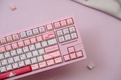 129-Key Custom Mechanical Keyboard Keycap Set – Premium PBT Material, Cherry Profile, Pink Themed