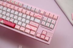 129-Key Custom Mechanical Keyboard Keycap Set – Premium PBT Material, Cherry Profile, Pink Themed