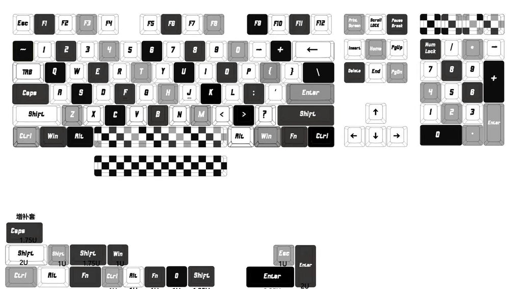 'No Color' Mosaic PBT Keycap Set // XDA
