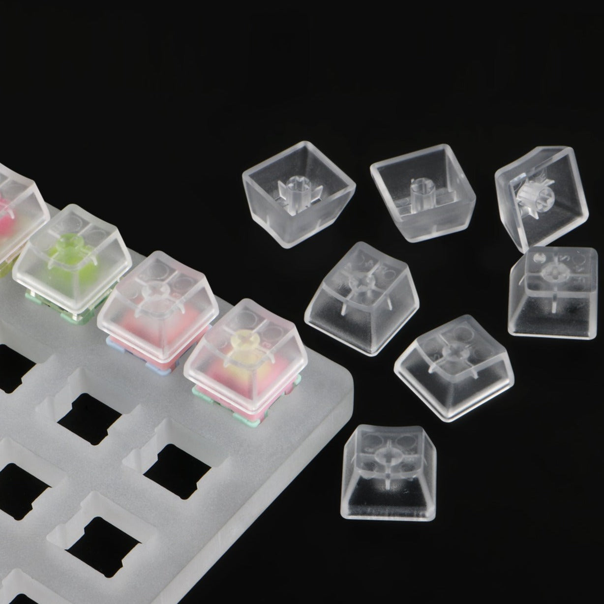Translucent Key Cap Set Translucent ABS Keycaps Backlit // OEM