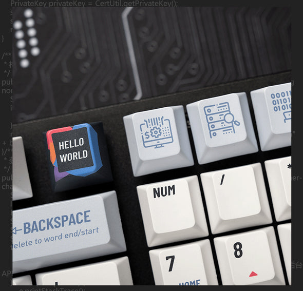 'Hello world' Programmer PBT Keycap Set // Cherry