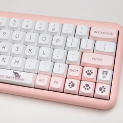 'Meow' Pink Kitty PBT Keycap Set // XDA